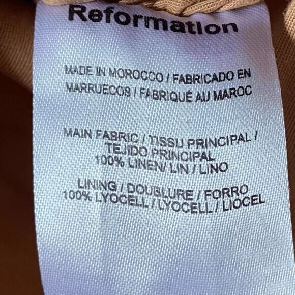 Reformation Dillon Linen Brown Crop Top Size 2 - Picture 7 of 7